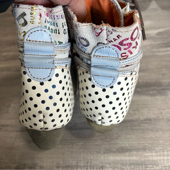 Maia Leather Polka Dot Quirky Lace Up Boot - Picture 3 of 9